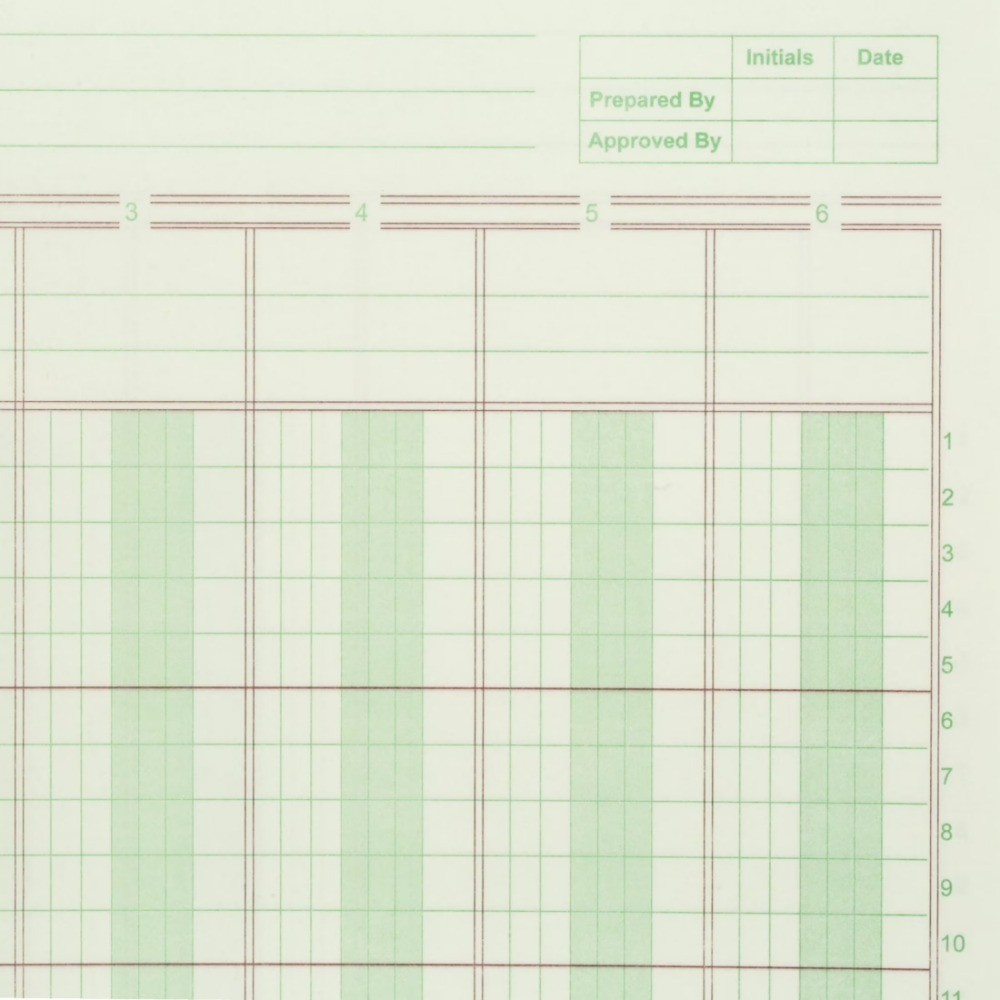 Columnar Ledger Paper 6 Columns Accounting Book 50 Sheets Letter Size 8.5 x 11