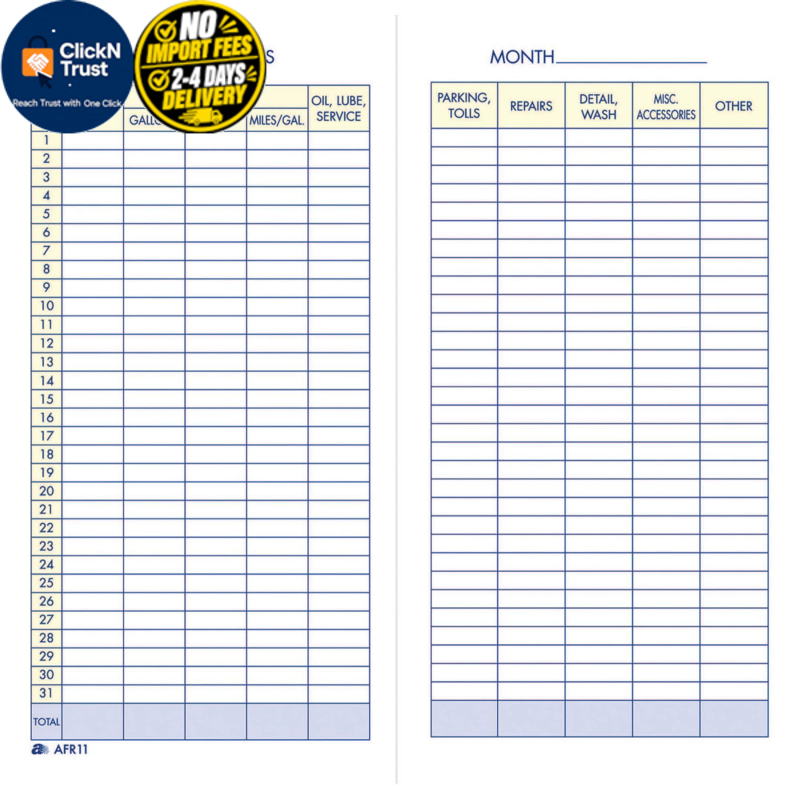 Adams Vehicle Expense Journal, , 3.25 x 6.25 Inches, 3-1/4″ x 6-1/4″, White