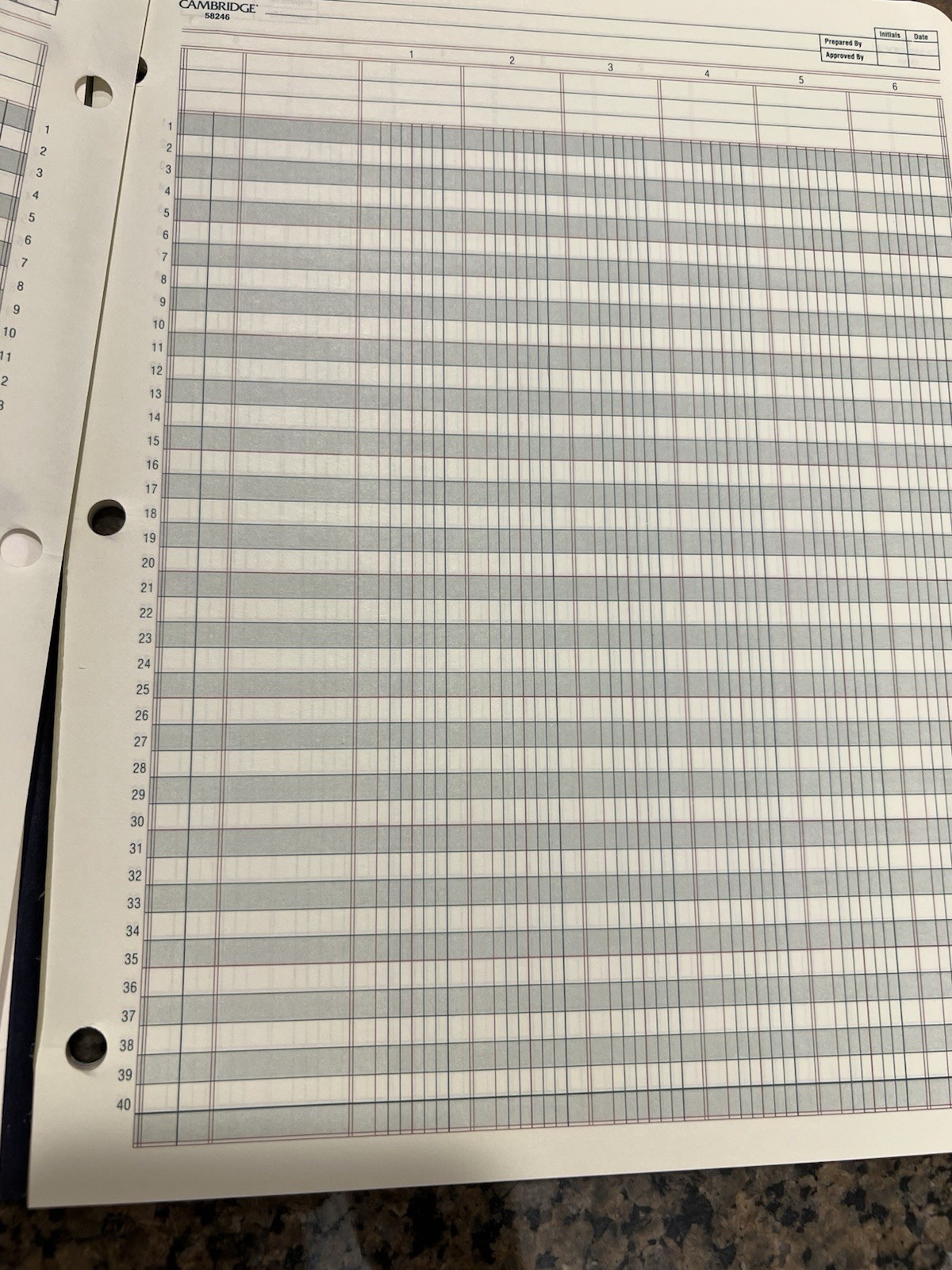 Vintage Mead Cambridge Analysis Sheets 6 Column Pad 50 Sheets; 58246