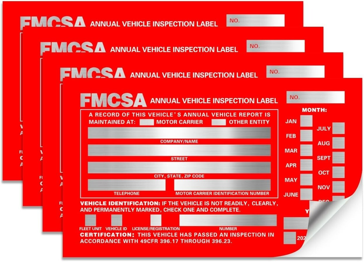 Premium DOT-Compliant Annual Vehicle Inspection Forms 25-pk: Durable 3-Ply Ca…