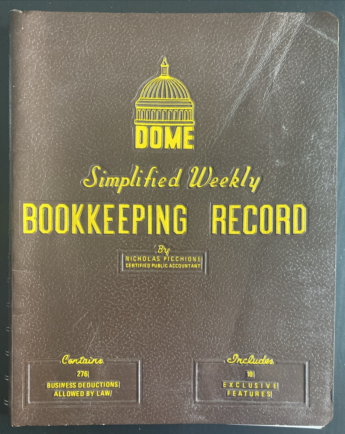 Vtg Dome Simplified Weekly Bookkeeping Record No 600 Vinyl Covers New, Unused