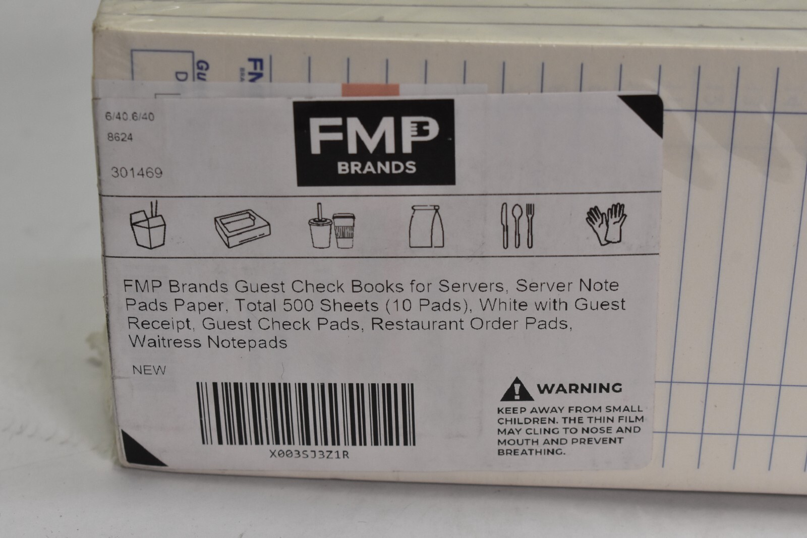 FMP Brands Guest Check Books for Servers Guest Check Diner 500 Sheets Pads