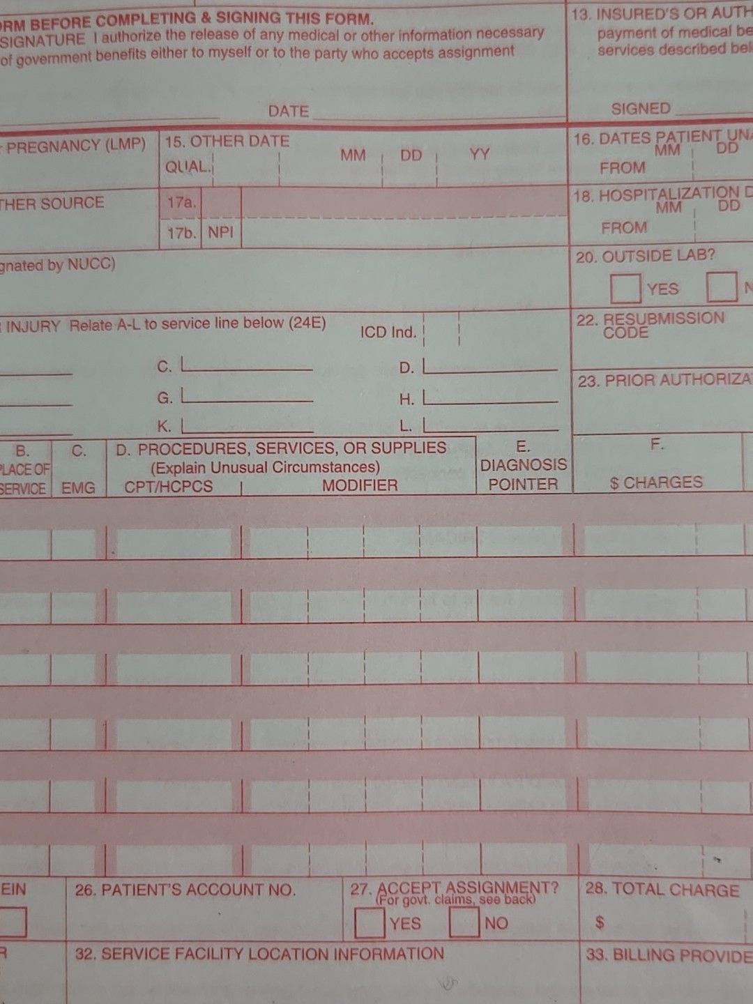 CMS 1500 HCFA Health Insurance Claim Forms (Version 02/12) 500 Forms SEALED NEW
