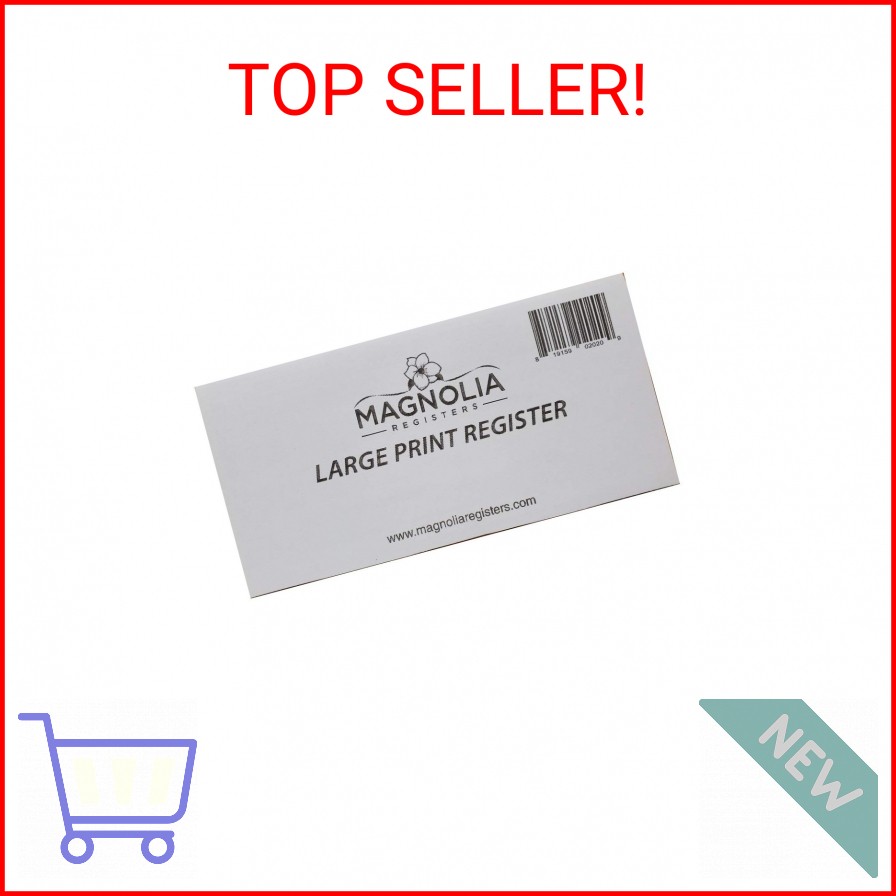 10 Pack Large Print Low Vision Checkbook Registers, 3″ x 6″, Check Registers for