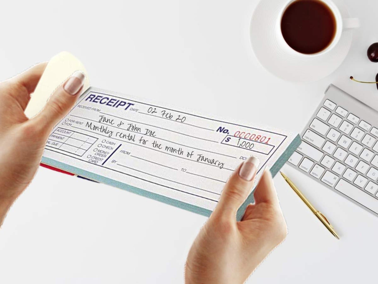 1InTheOffice Money and Rent Receipt, 2-3/4 x 5-3/8 Inches, 2-Parts, Carbonles…