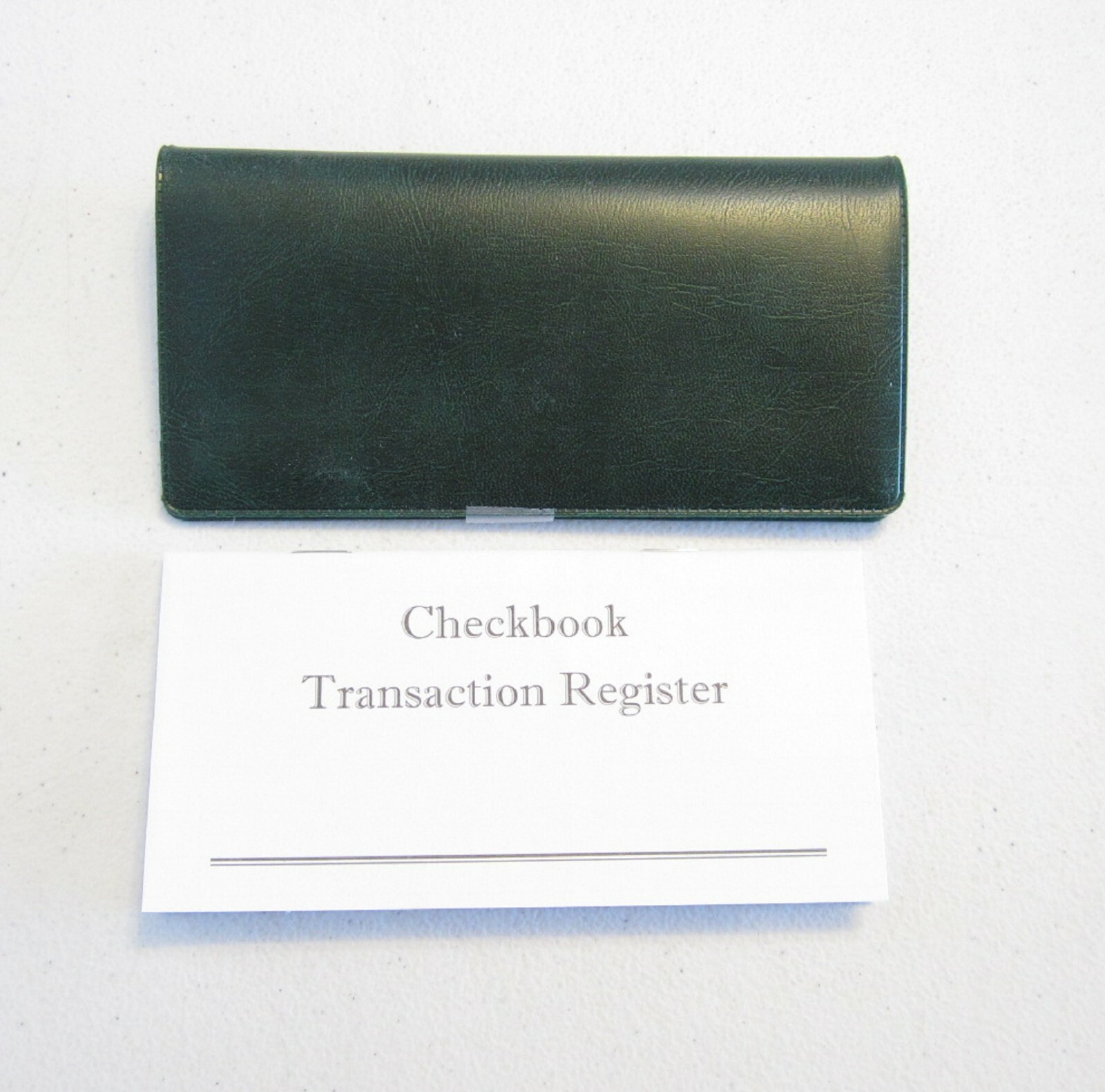 1 NEW GREEN MARBLE VINYL CHECK BOOK COVER & 15 CHECKBOOK TRANSACTION REGISTERS