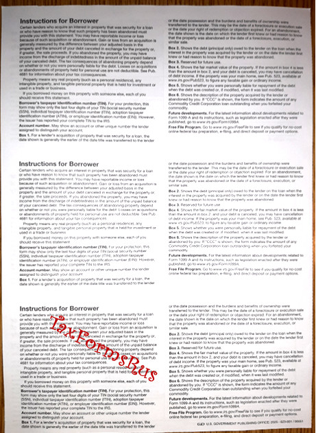 2025 IRS Tax Form 1099-A single sheet set for 3 borrowers NONcarbonless 2-pt 3UP