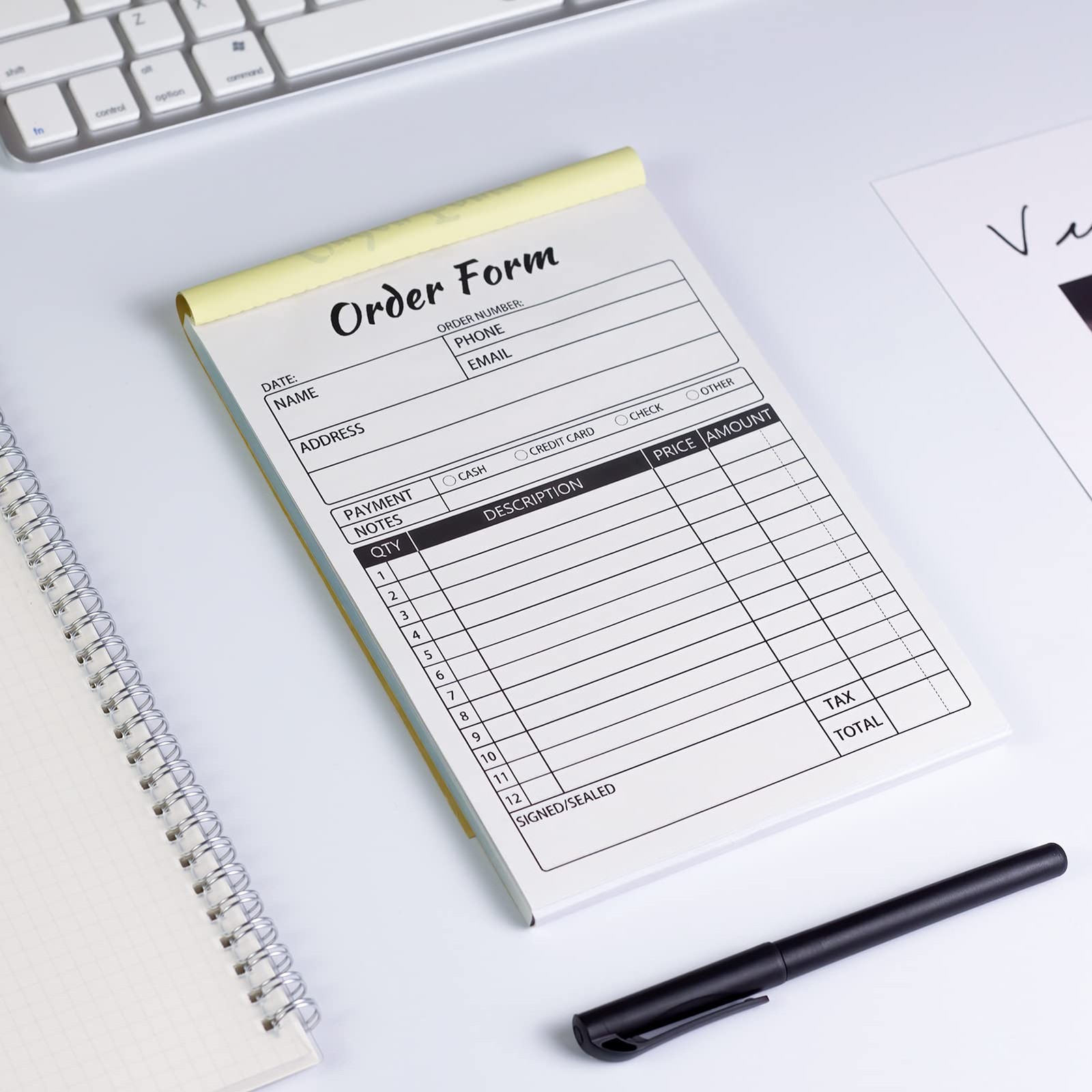 Sales Order Books,2 Part Carbonless Sales Invoice Book for Small Business,5.5…
