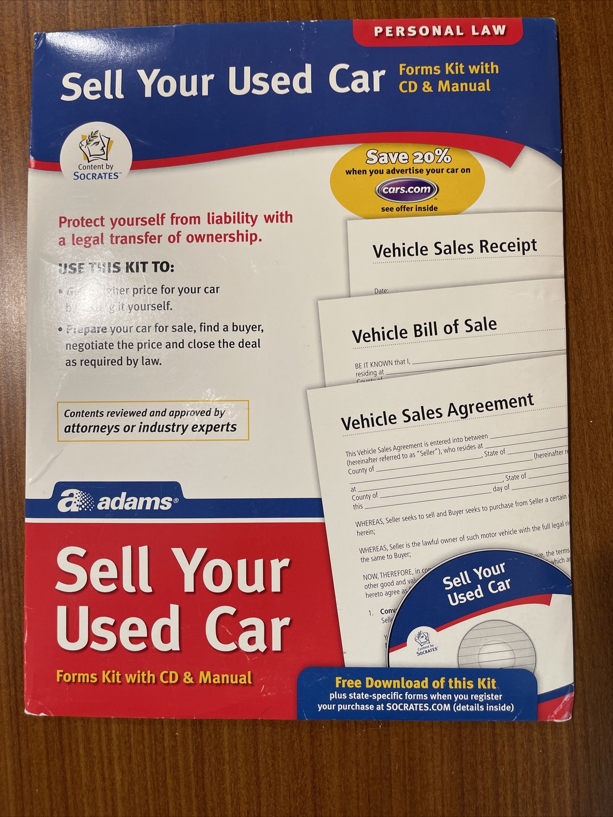 5 Packs Adams PK214 SELL YOUR USED CAR Forms Full Kit w Manual See Photos SEALED