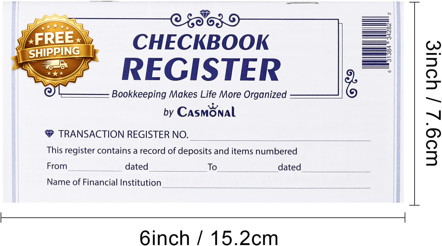 20 Pack Checkbook Register Check Registers for Personal Blank Ledger