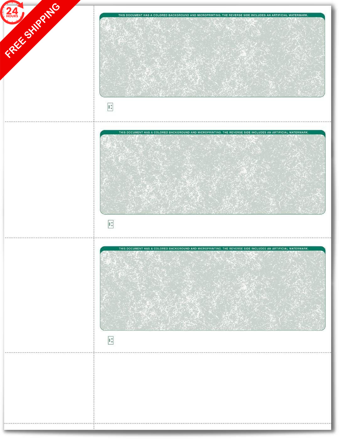 VersaCheck ValueChex – 750 Blank Personal Wallet Checks 8.5-x-11-inch, green