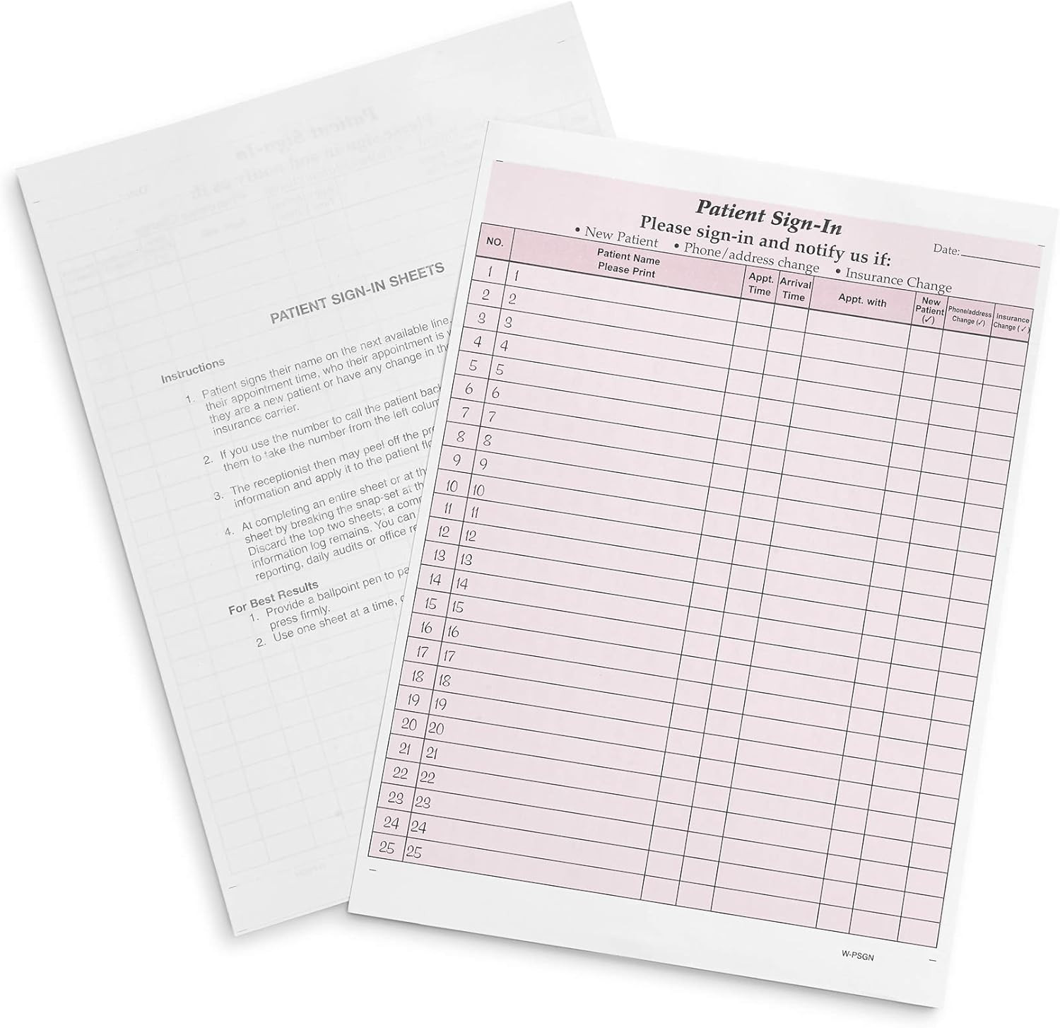 125 Pack HIPAA Compliant Patient Sign-In Sheets with Adhesive Labels, Burgundy
