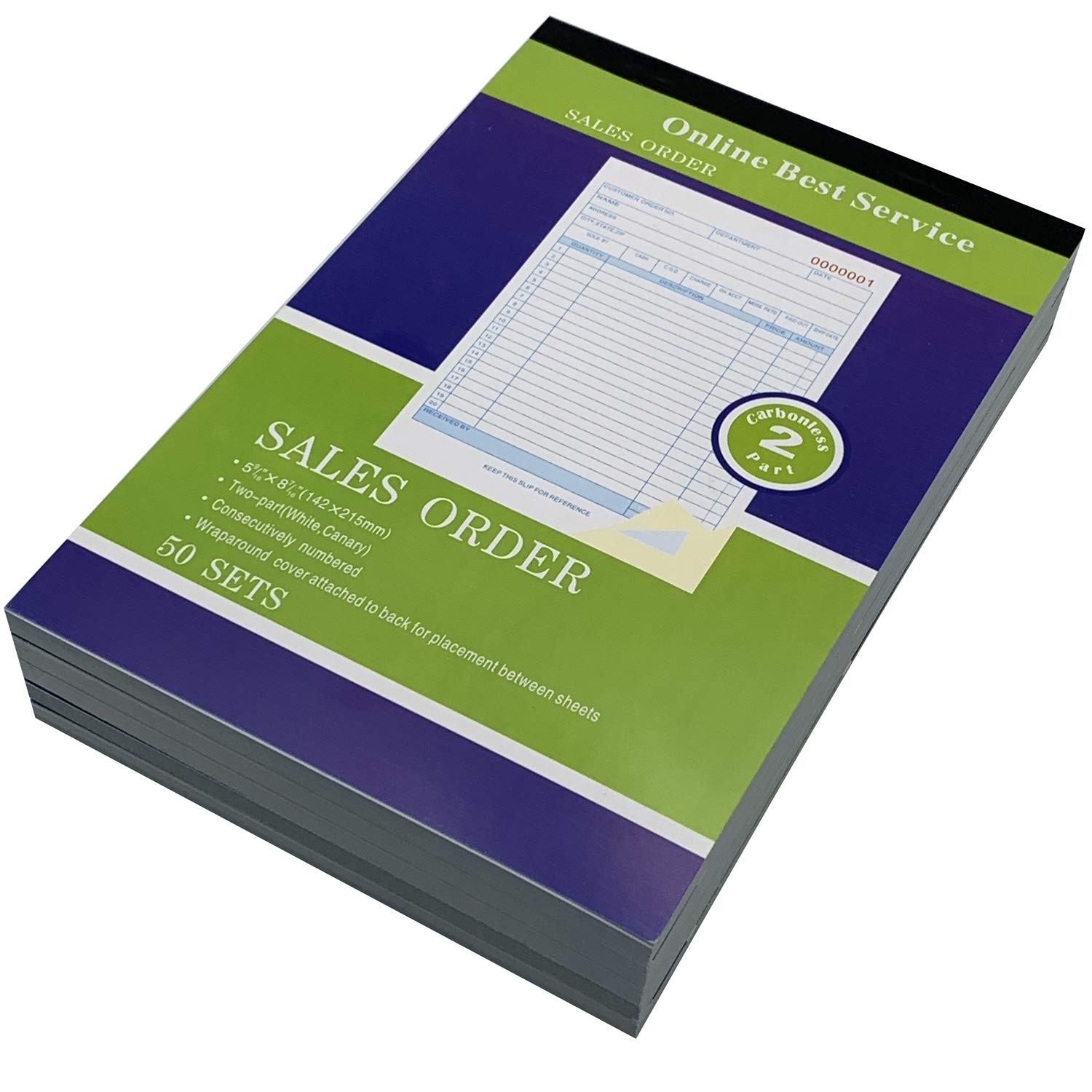10 Pack Large Sales Order Book Receipt Invoice Duplicate Carbonless 50 Sets 5…
