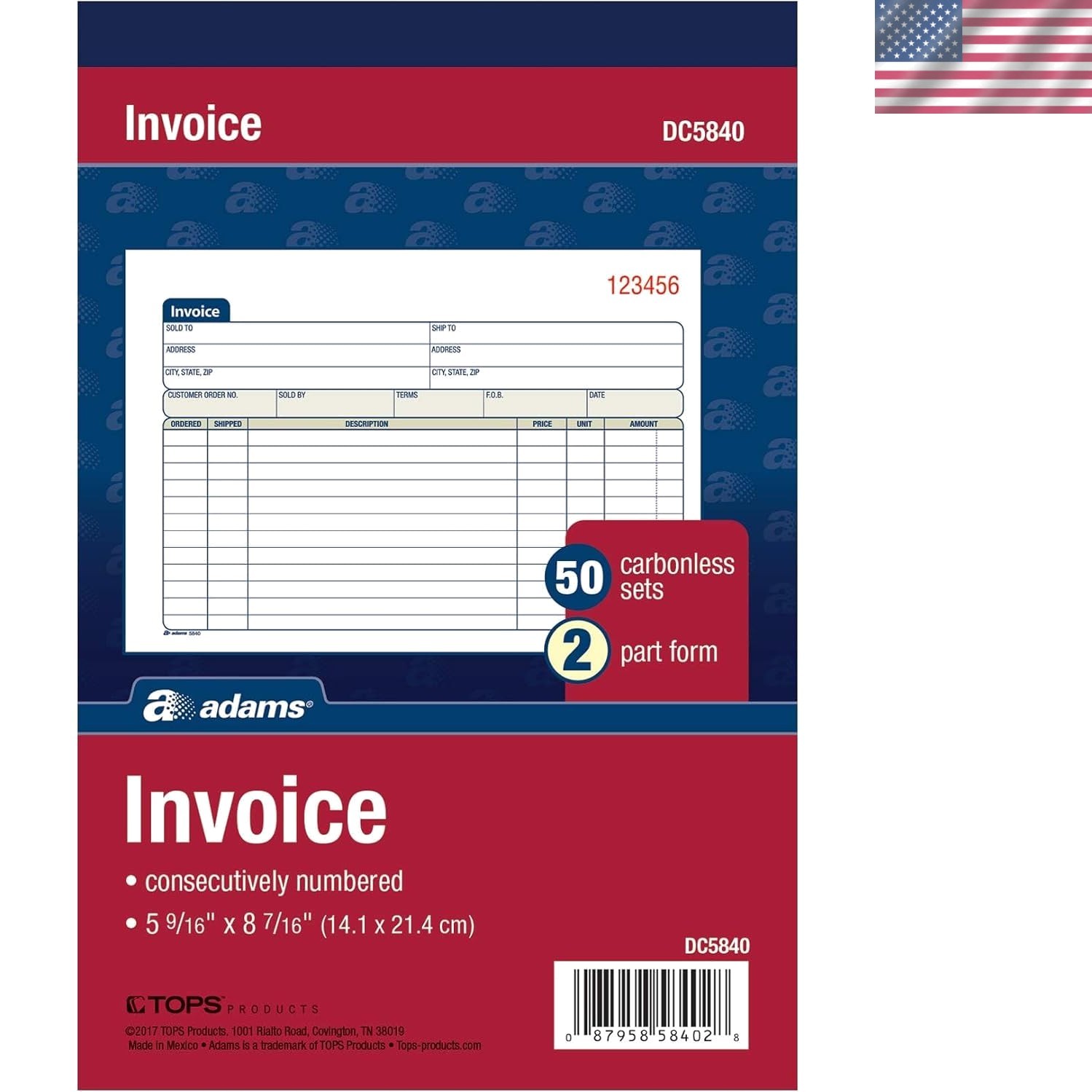 Compact 2-Part Carbonless Invoice Book with Company Stamp Space – 50 Sheets