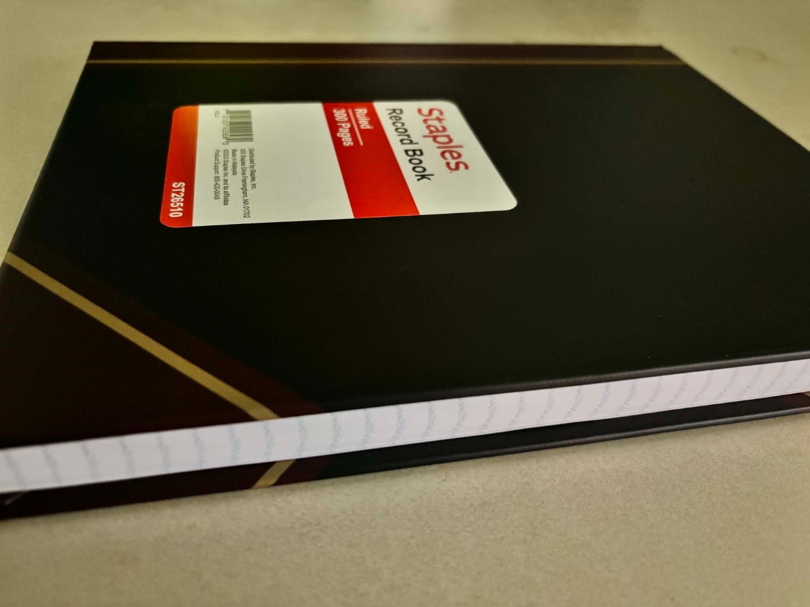 Staples Record Book, 300 Pages, Black (18658/26510)
