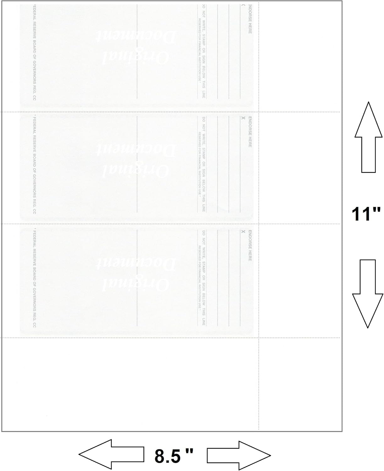 Computer Check Paper – Blank Personal Wallet Checks 3 on a Page – Compatible wit