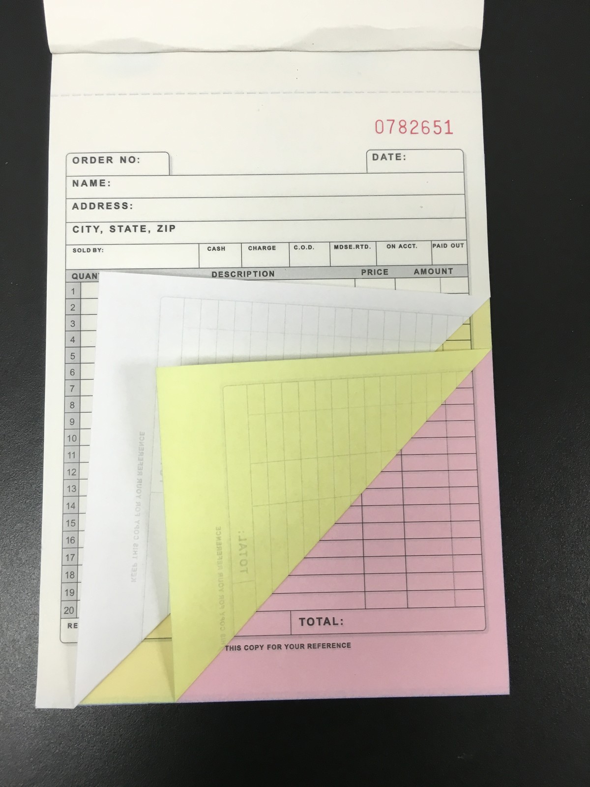 10 Sales Order Book Receipt Book 50 Triplicate Forms Carbonless 5.5″x8.5″