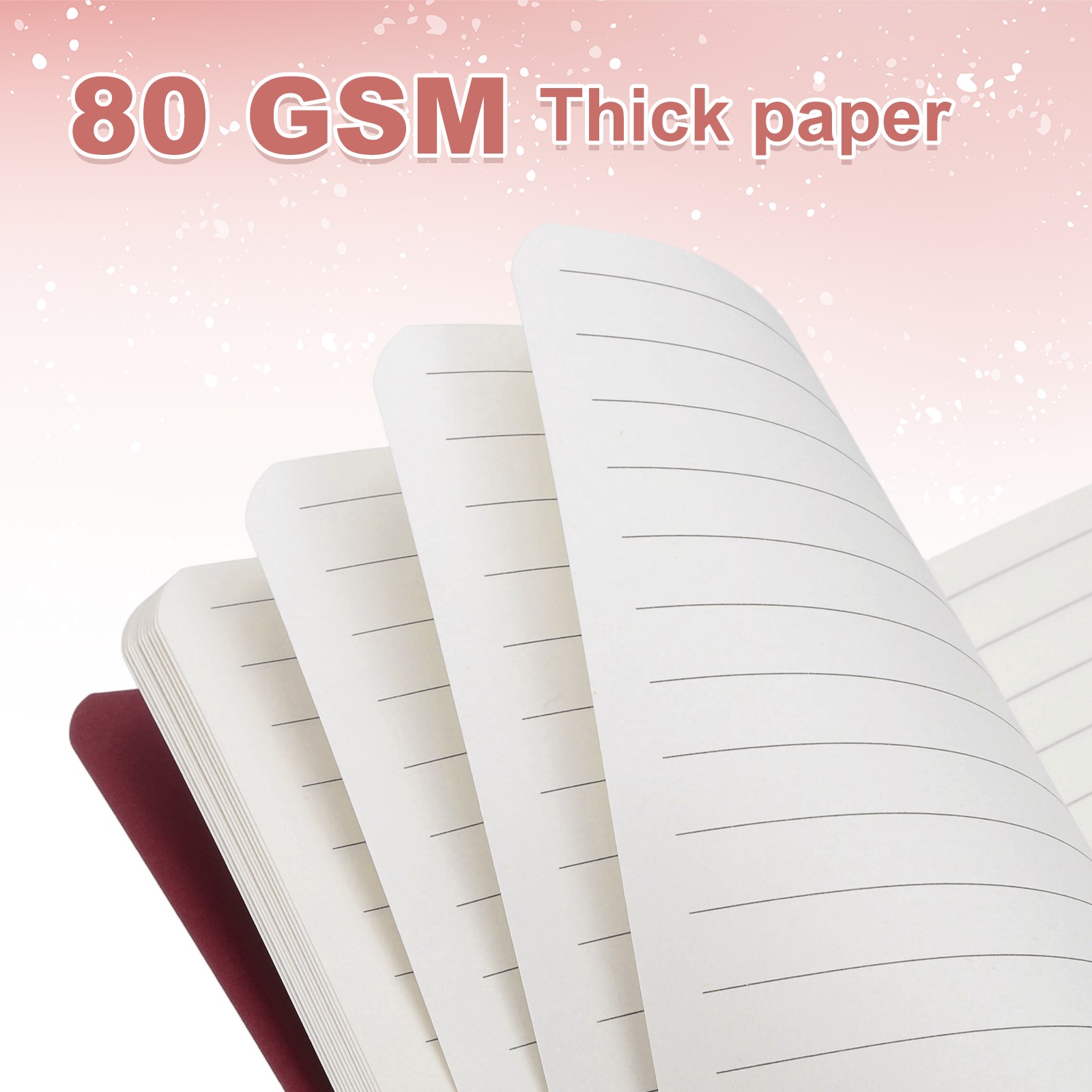5 Pack A6 Notebook, A6 Journal Mini Notebook Pocket Kraft,Wine Red