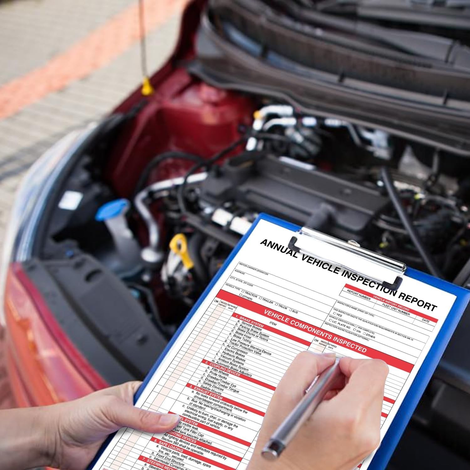 Annual Vehicle Inspection Report Form 3Ply Carbonless 2-Ply Vinyl DOT Compliance