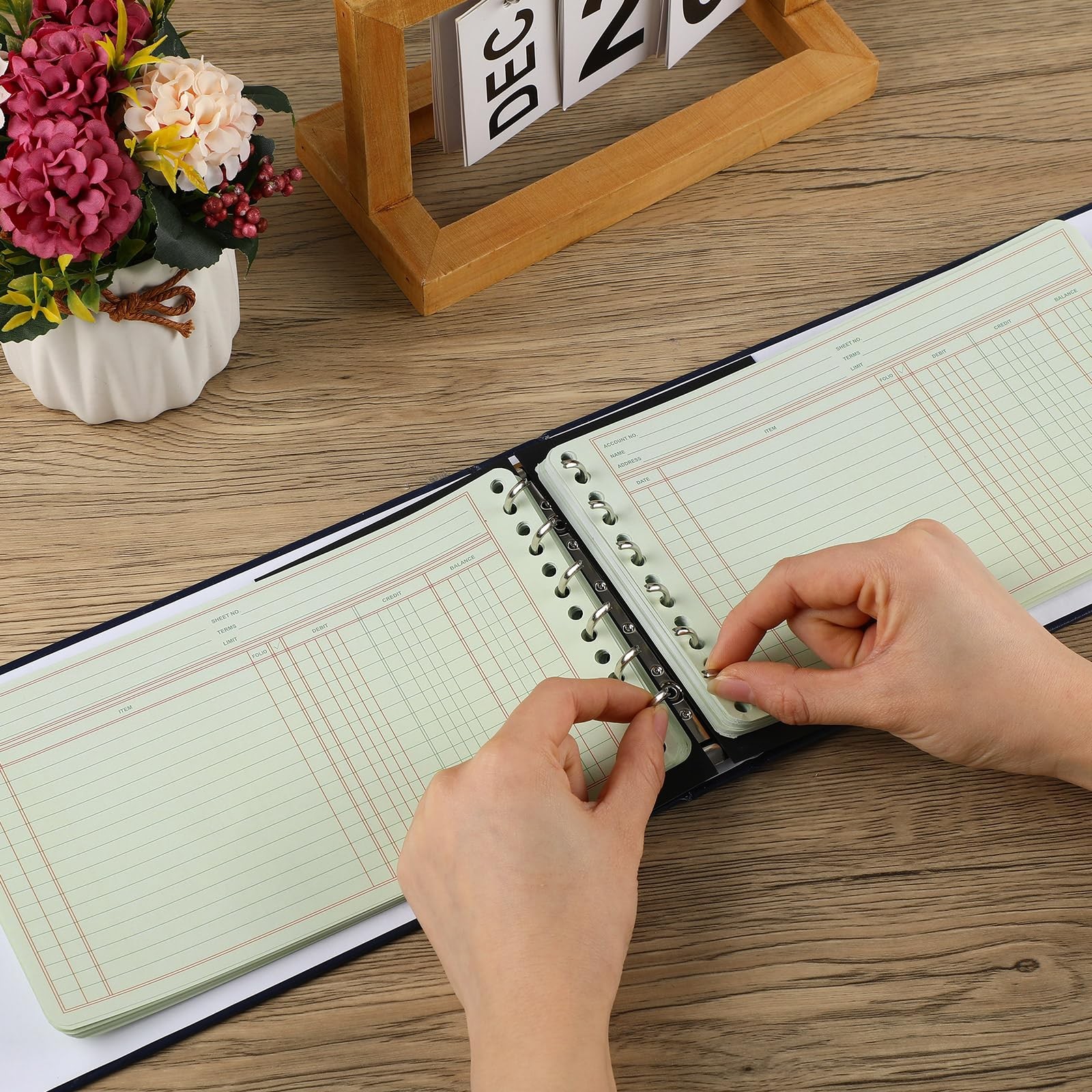 200 Pcs Ledger Sheets 5″ x 8.5″ Extra Sheets Ledger Books for Bookkeeping Col…