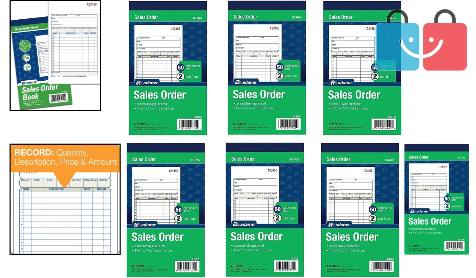 Consecutive Numbered Carbonless Sales Order Books – 2-Part, 7-3/16 Inches High