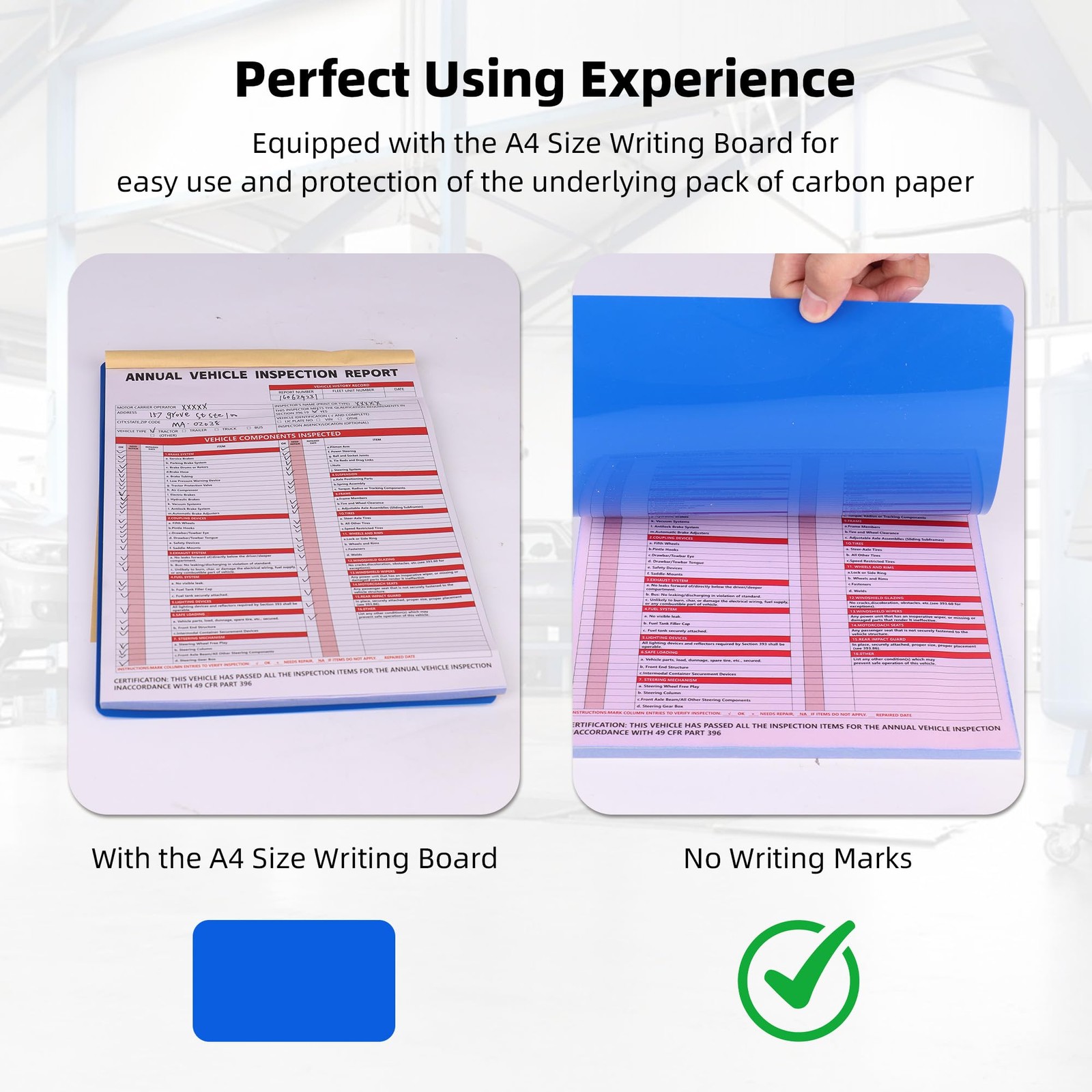 15-Pack Annual Vehicle Inspection Report Form, 3-Ply Carbonless Form and Hard…