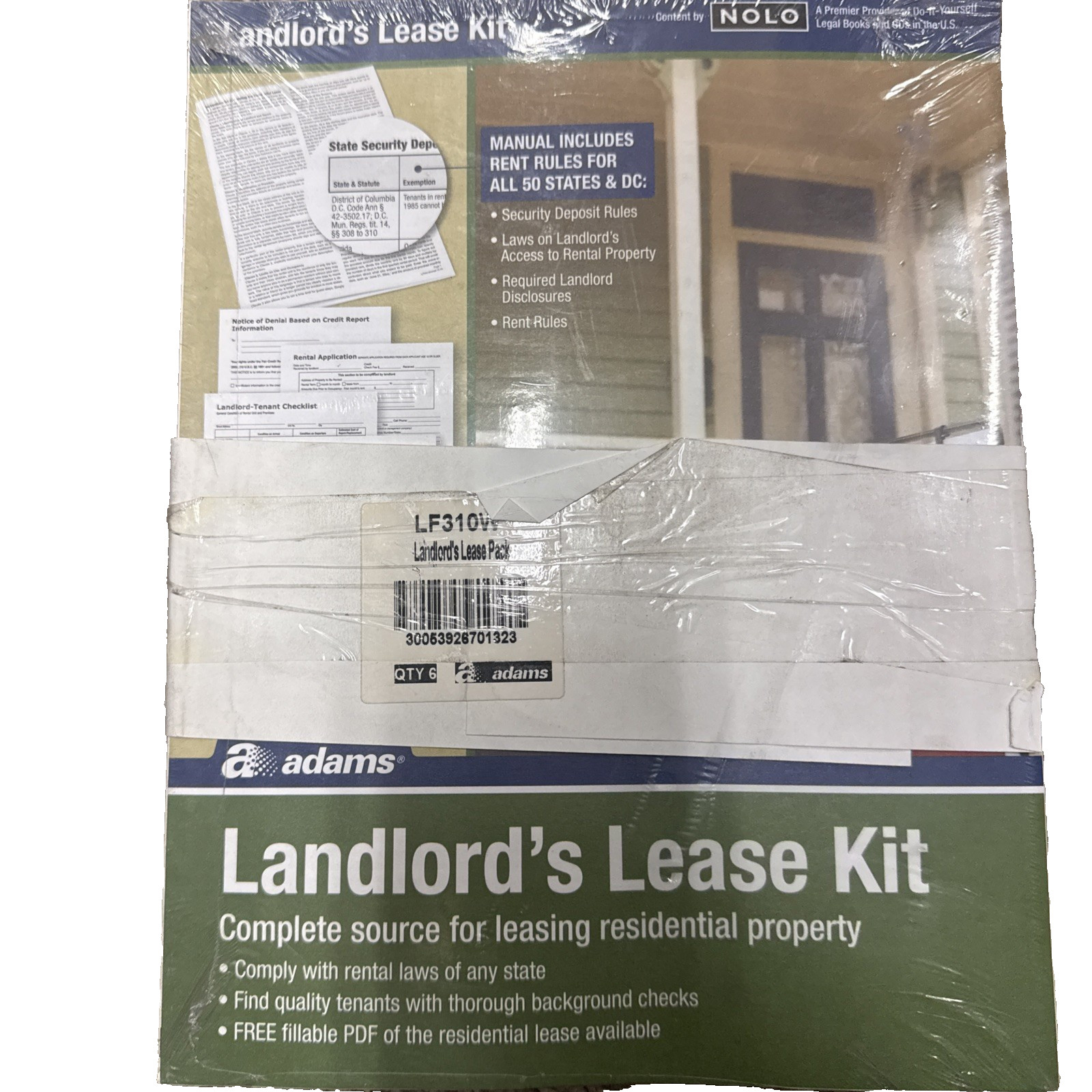 ADAMS RESIDENTIAL LANDLORD’S LEASE KIT – Set of 6 New/Sealed