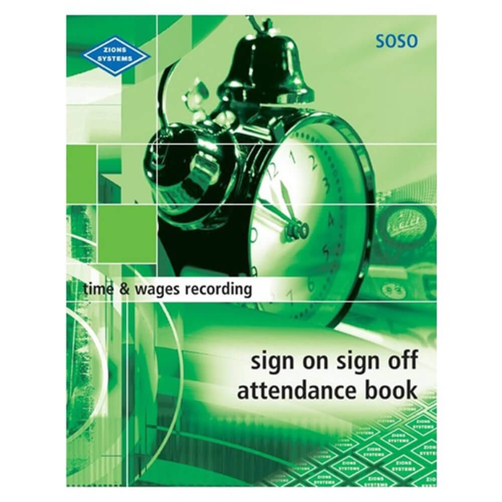 Zions Sign On Sign Off Attendance Fully Bound Book SOSO 264 Pages 33 Lines