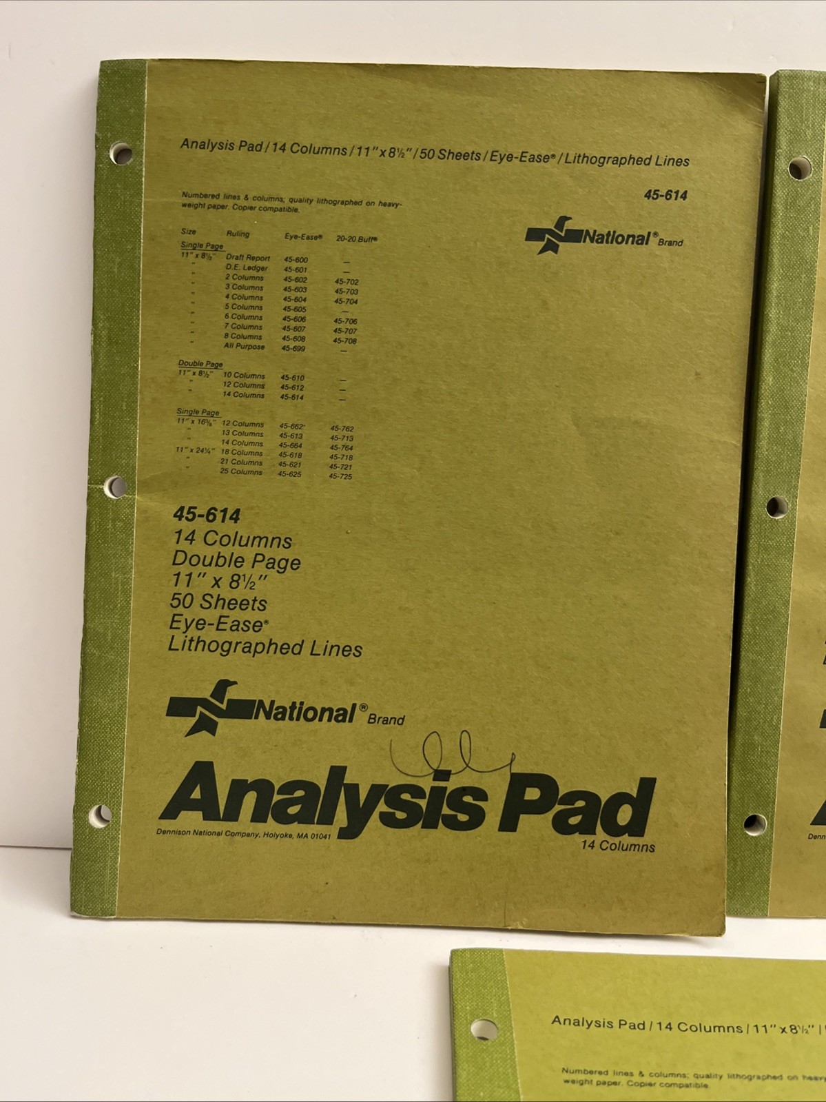 (3) National 14 Columns Analysis Pad 45-614 Eye-Ease 50 Sheets Unused 11×8.5 NEW