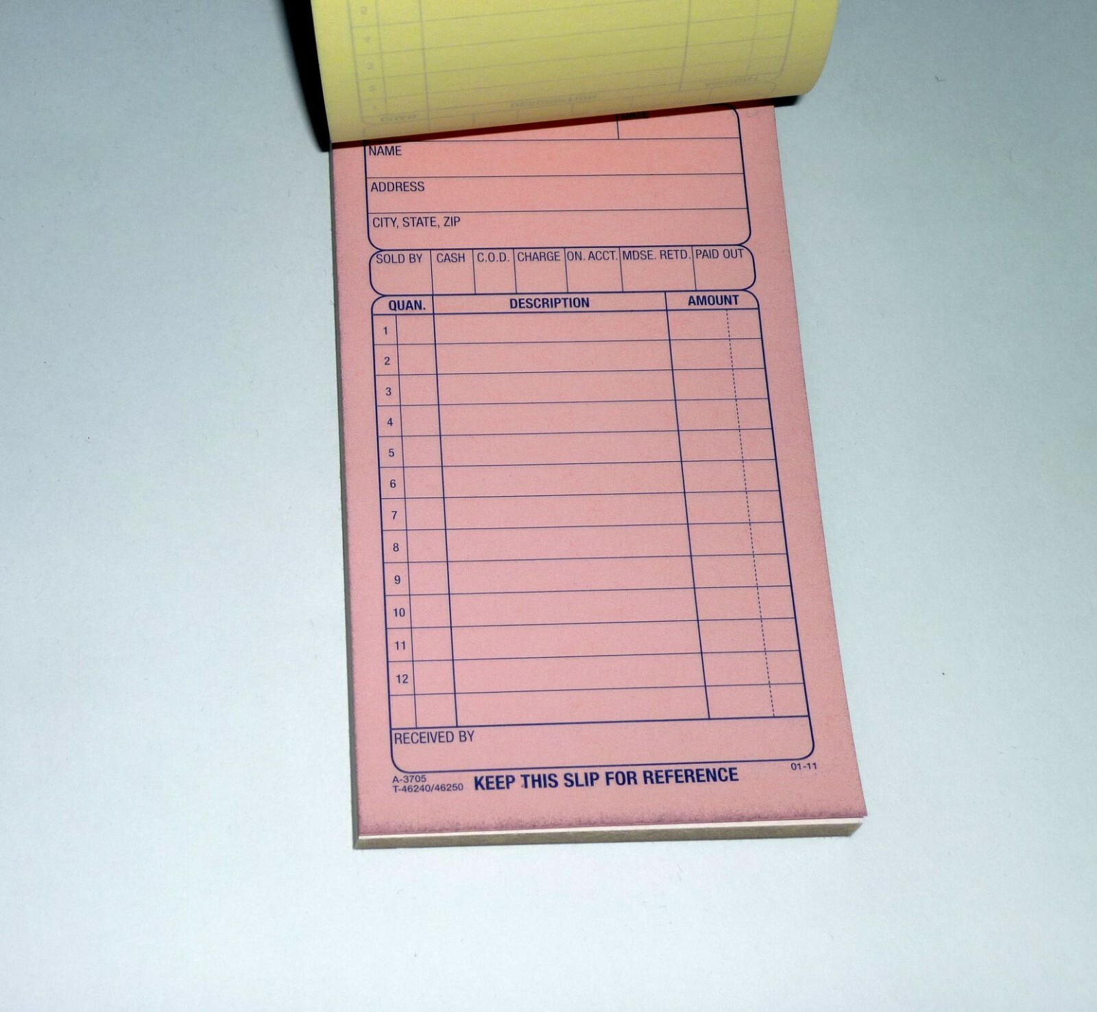 Adams General Purpose Sales Book Carbonless 3-Part, TC3705, 50 sets/pack