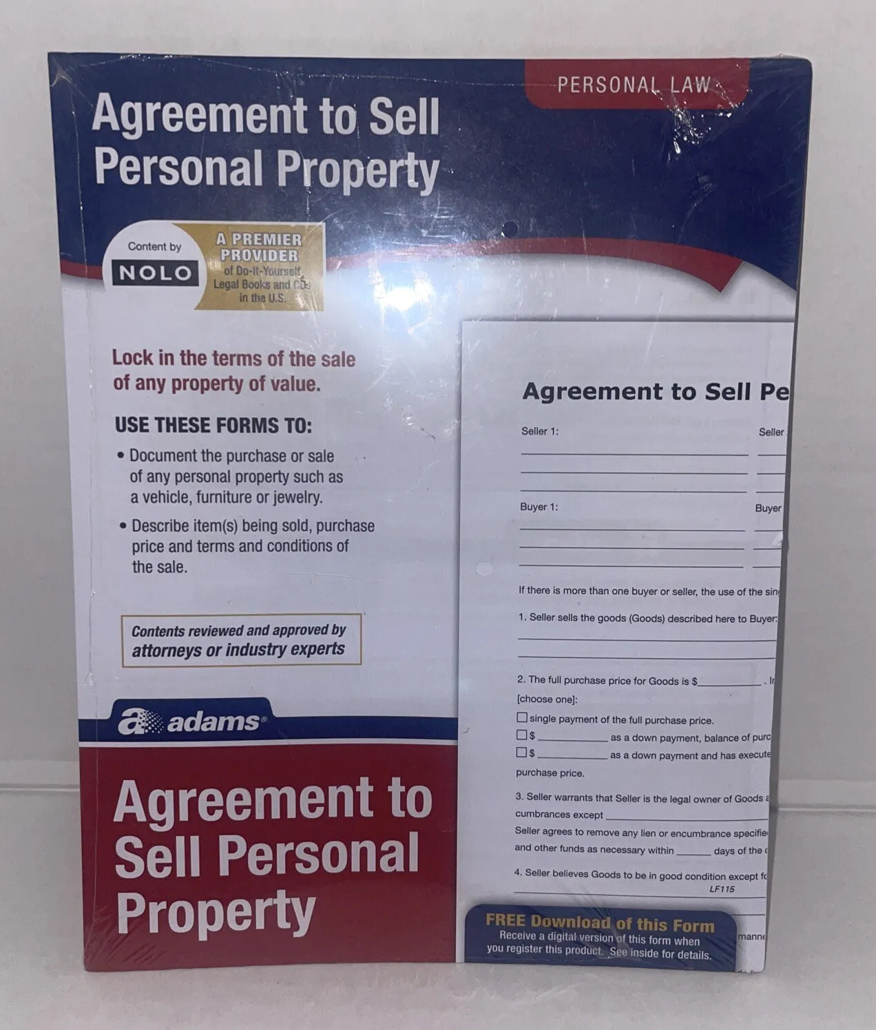 Socrates Agreement To Sell Personal Property Forms (LF115):New/Sealed P14