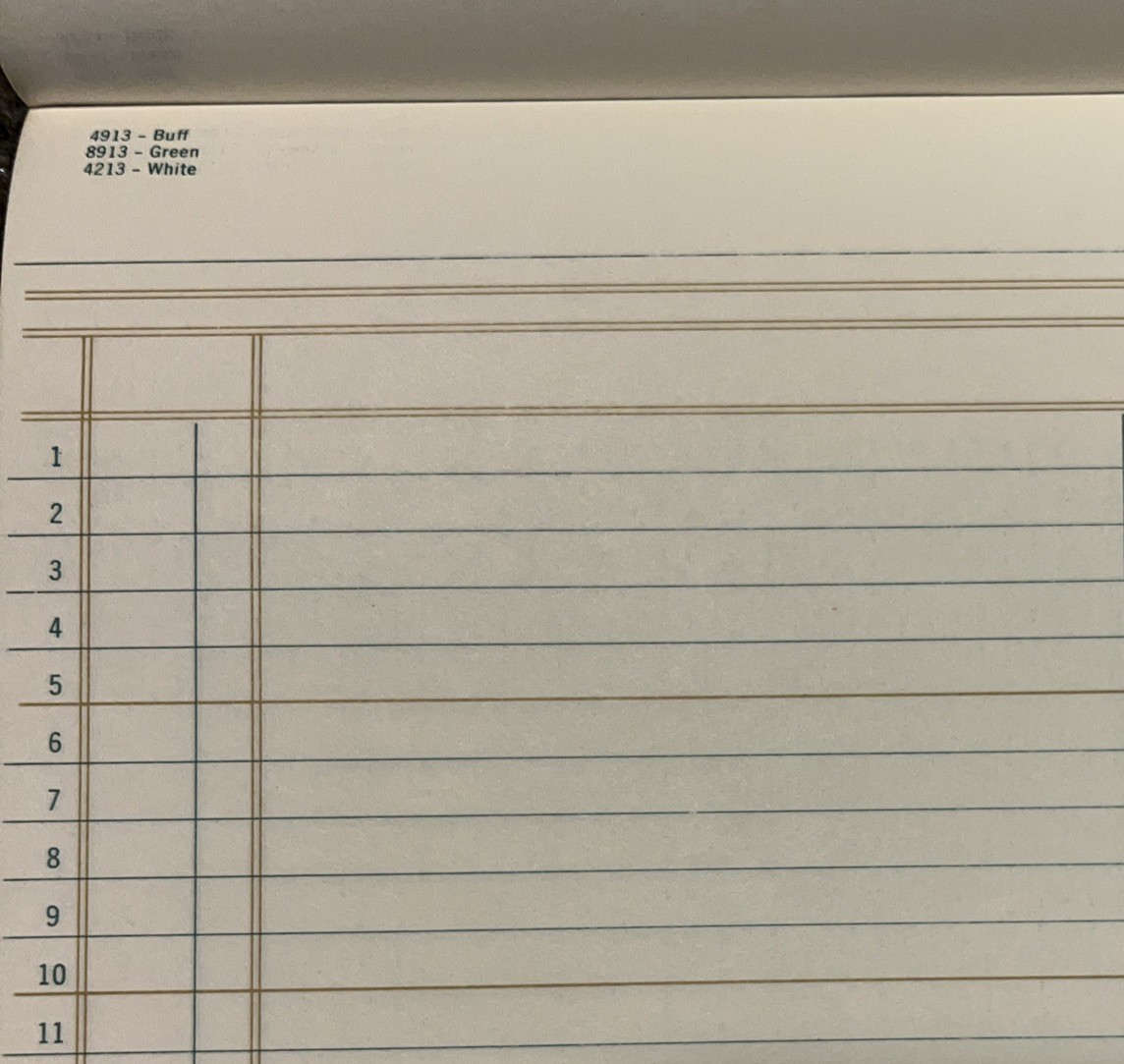 Vtg Boorum & Pease 8913 (green) Columnar Pad 13 Column Ledger Accounting Sheets