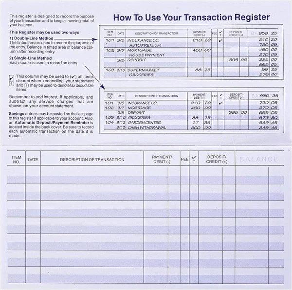 24 PCS Check Registers for Personal Checkbook, Easy to Read Checkbook Register