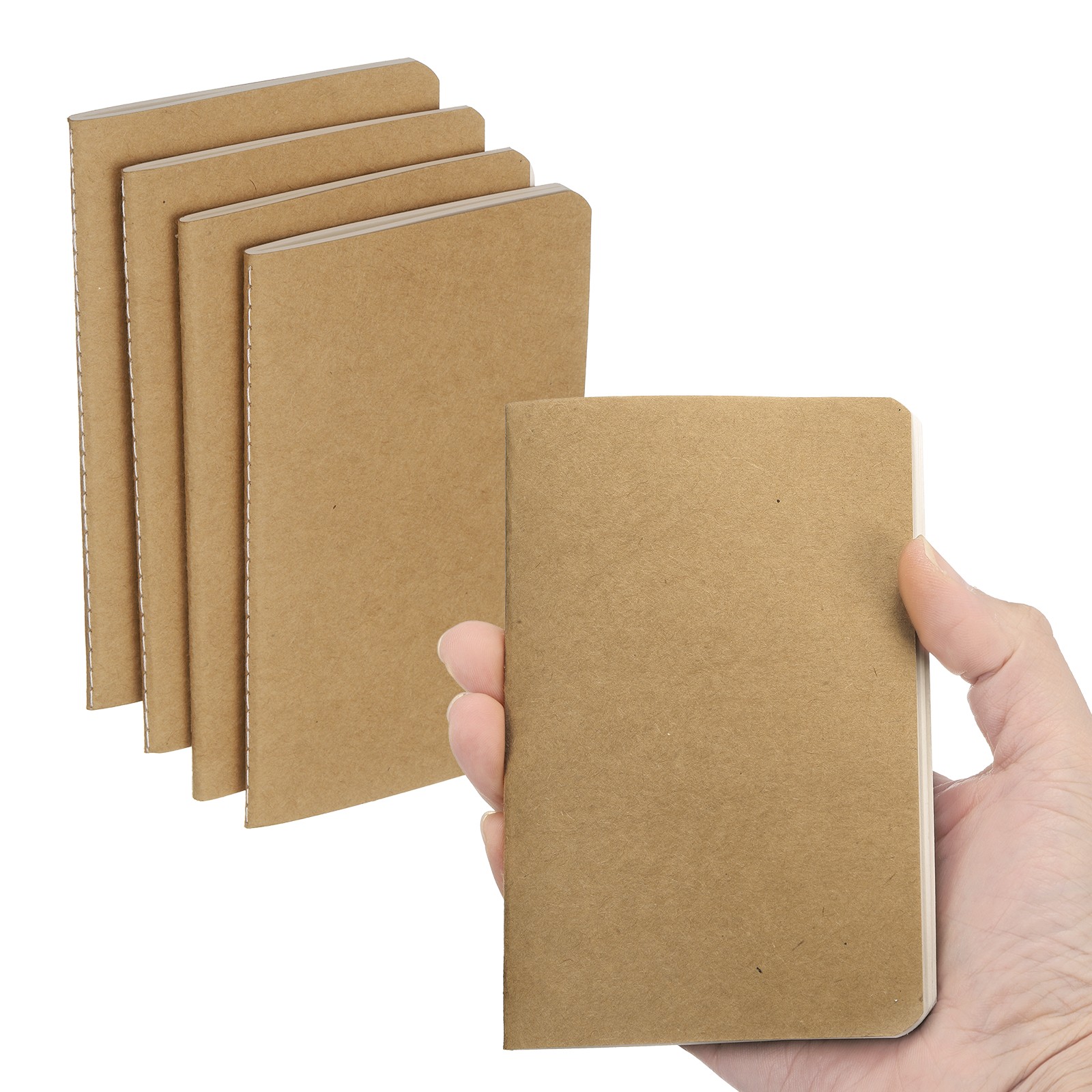 6 Pack A6 Notebook, A6 Journal Mini Notebook Pocket Kraft,Kraft Tone