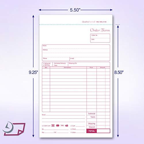 NCR Carbonless Order Forms, Bound Wraparound Cover, 50 5-1/2 x 8-1/2″ – 2 Part