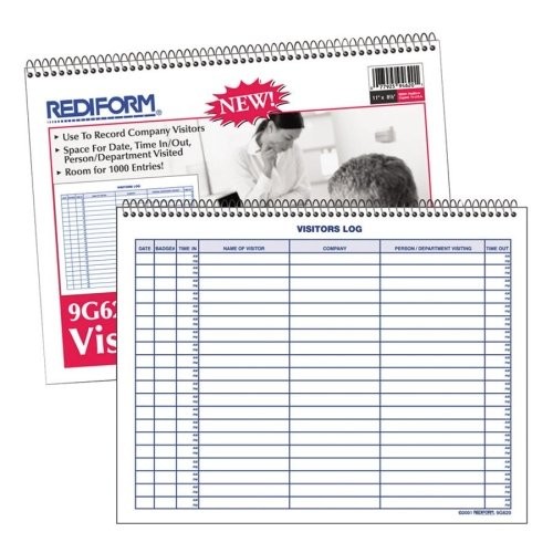 Rediform 9G620 Visitor’s Log Book 50 Sheets 8.5″ x 11″ White