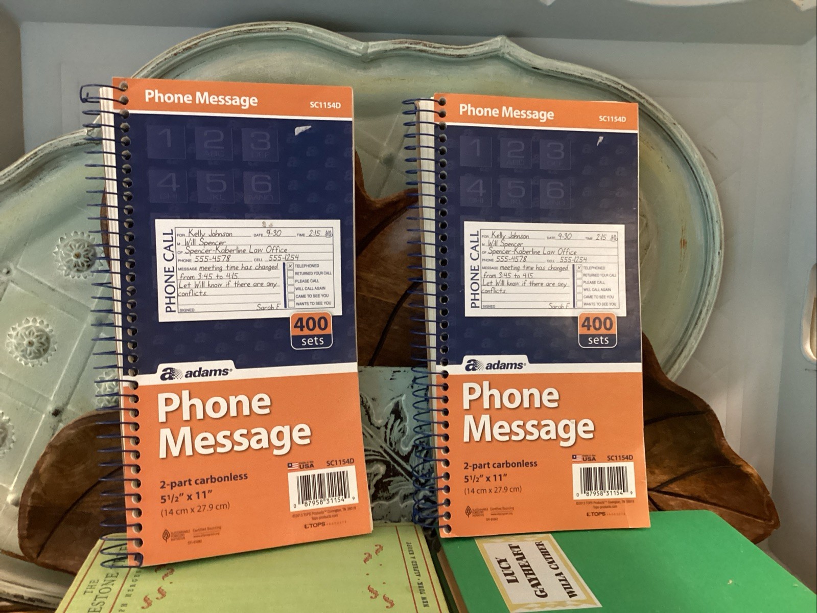 ADAMS PHONE MESSAGE BOOKLET SC1154D Lot of 2