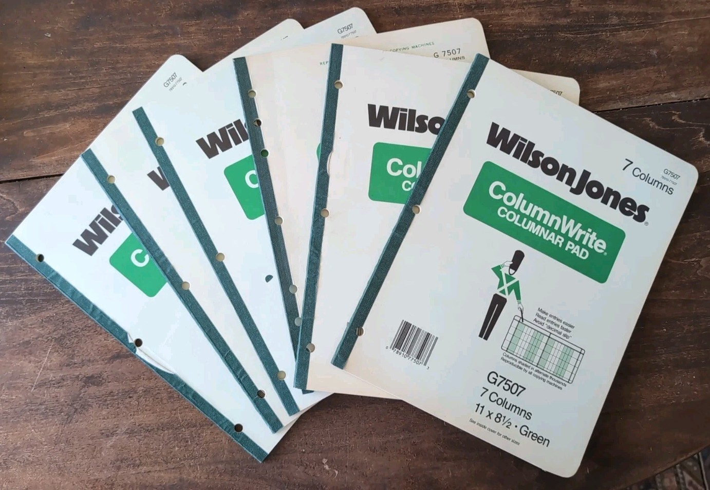 Vintage Wilson Jones Columnar Pad G7507 7 Columns Lot Of 6 Book Keeping Pads