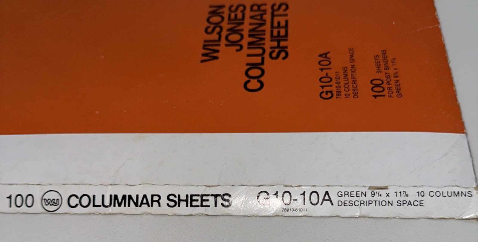 Wilson Jones G10-10A Columnar 26 Sheets 9 1/4 x11 7/8 Accounting Ledger Binder