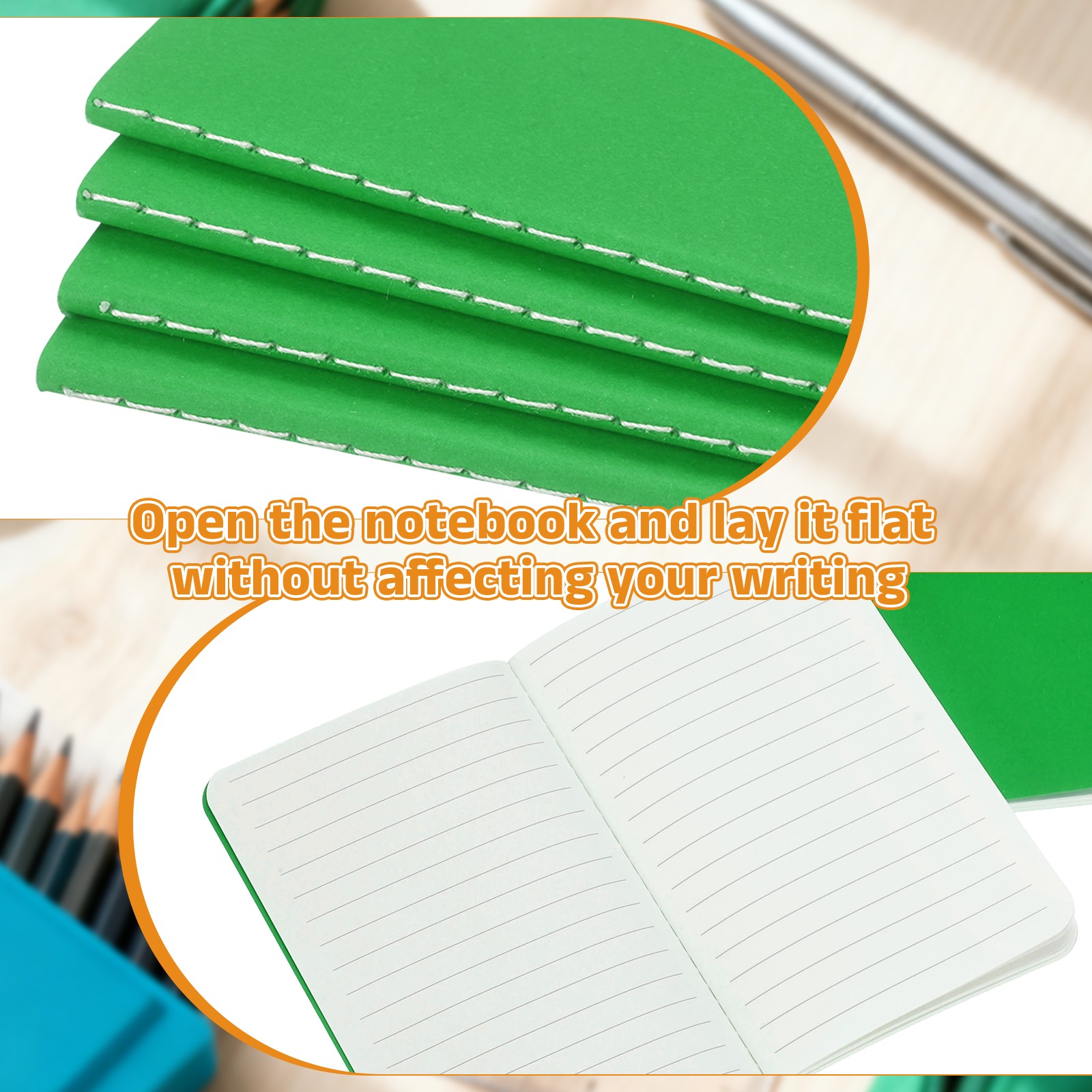 6 Pack A6 Notebook, A6 Journal Mini Notebook Pocket Kraft,Dark Green
