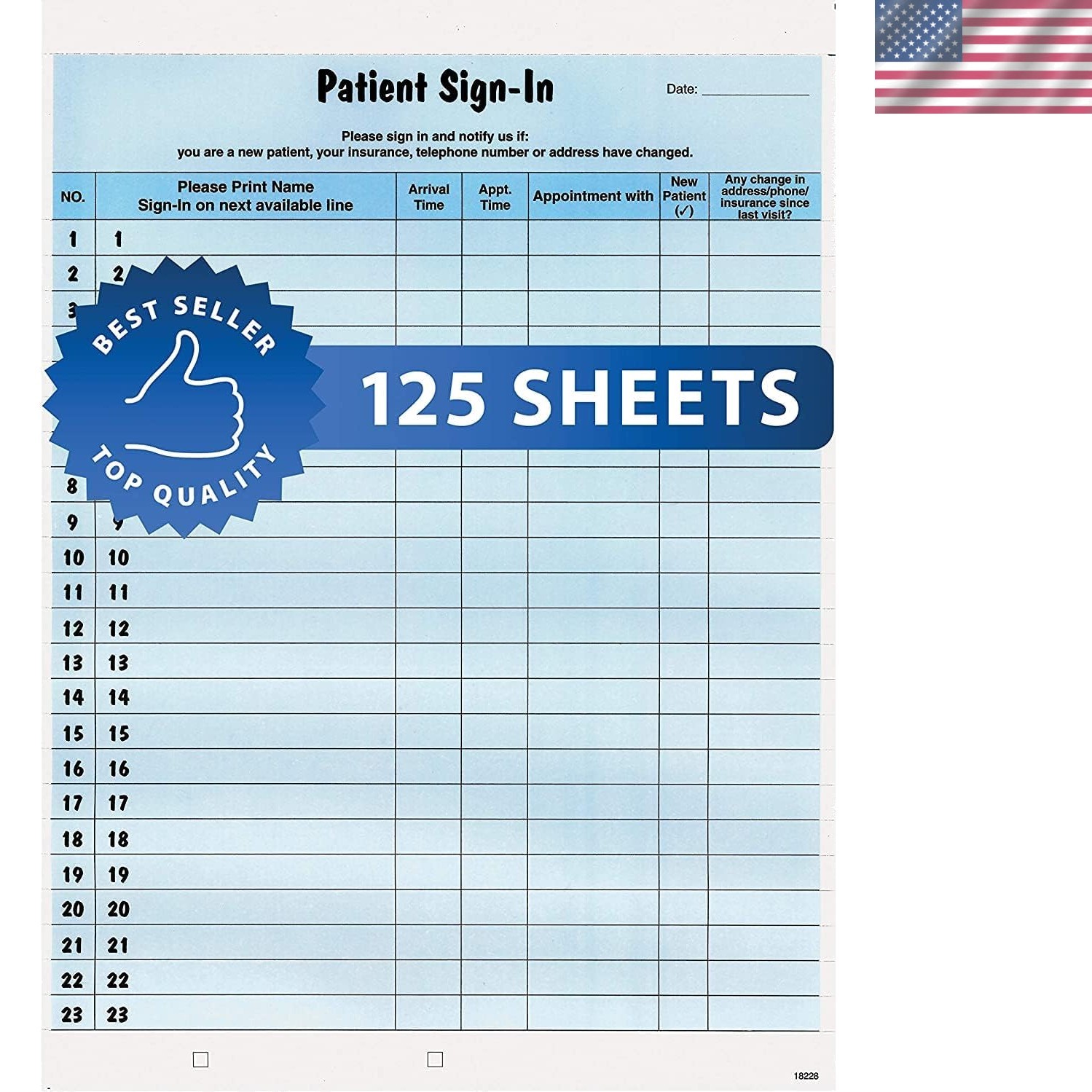 HIPAA Compliant Bilingual Patient Sign-In Label Sheets, 8.5″ x 11″, 250 Count
