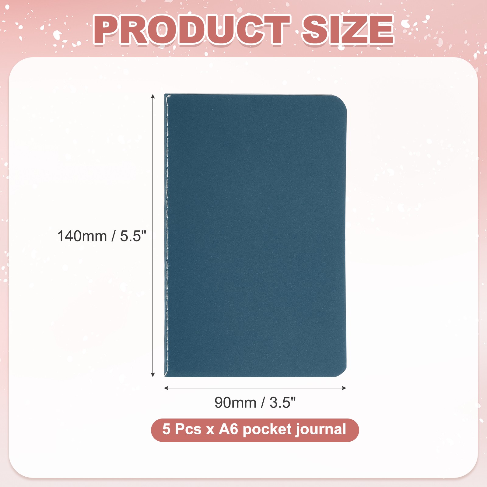 5 Pack A6 Notebook, A6 Journal Mini Notebook Pocket Kraft,Blue Tone