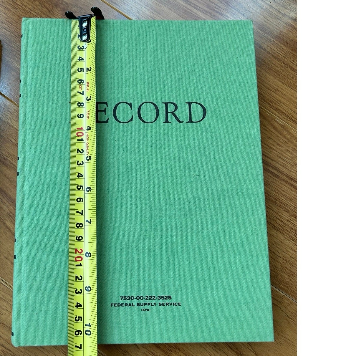 NEW Vintage Federal Supply Service Record Book-Green Cloth Cover Ruled Paper