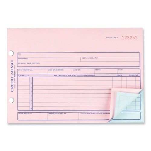 Rediform Credit Memo Book, Three-Part Carbonless, 5.5 x 7.88, 50 Forms Total
