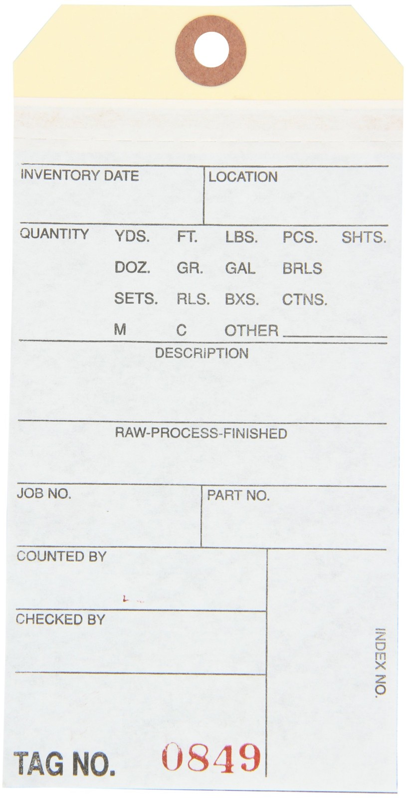 Inventory Tags with Printed Carbon Top Sheet #8 6 1/4″ x 3 1/8″, Consecutivel…