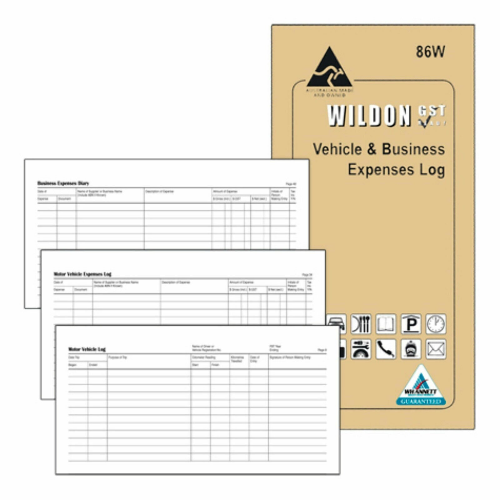 Wildon Vehicle & Business Expense Diary Log B00K Journal 86W WIL086 210x105mm