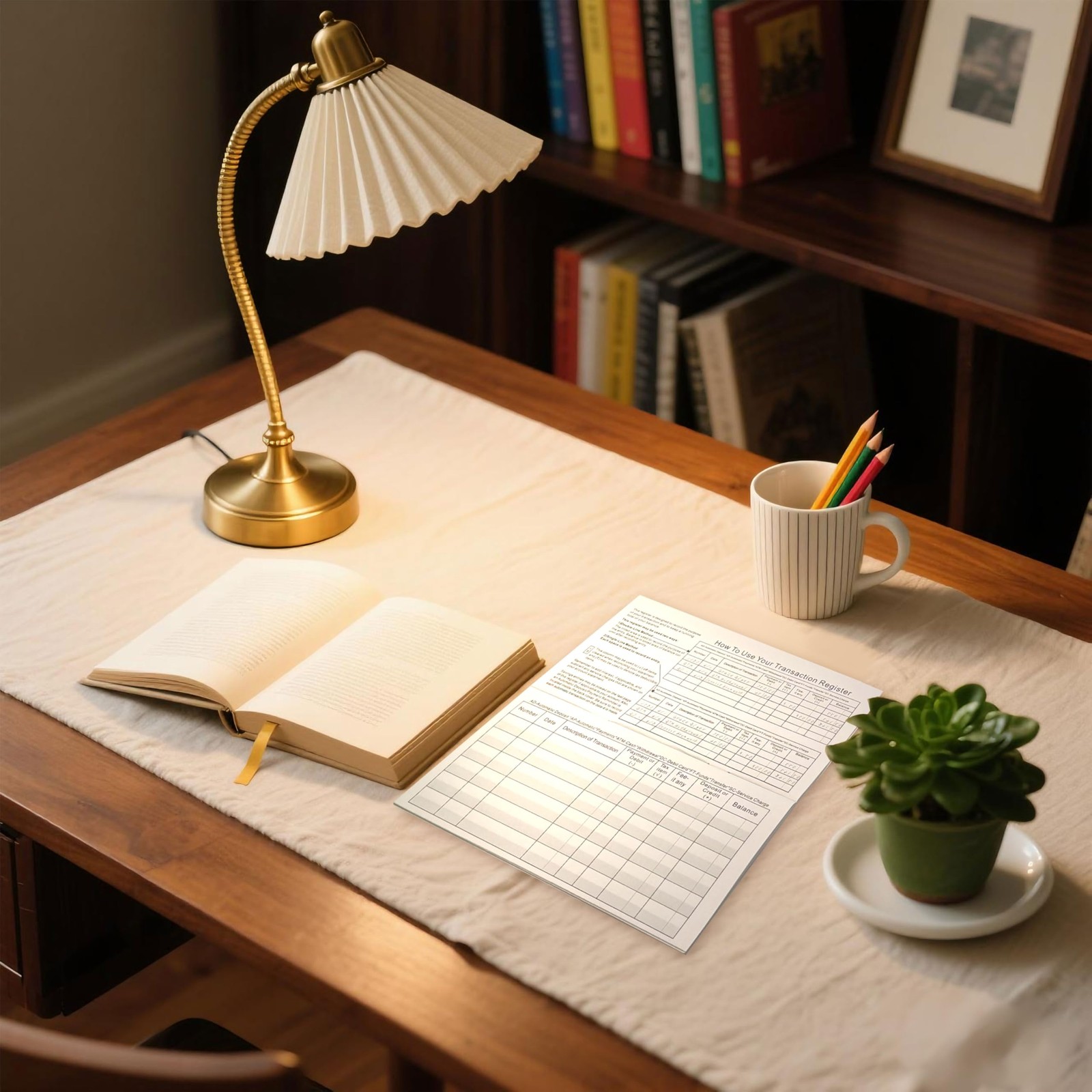 Double Spiral Bound Check Register Book for Personal Checkbook Budget Planner