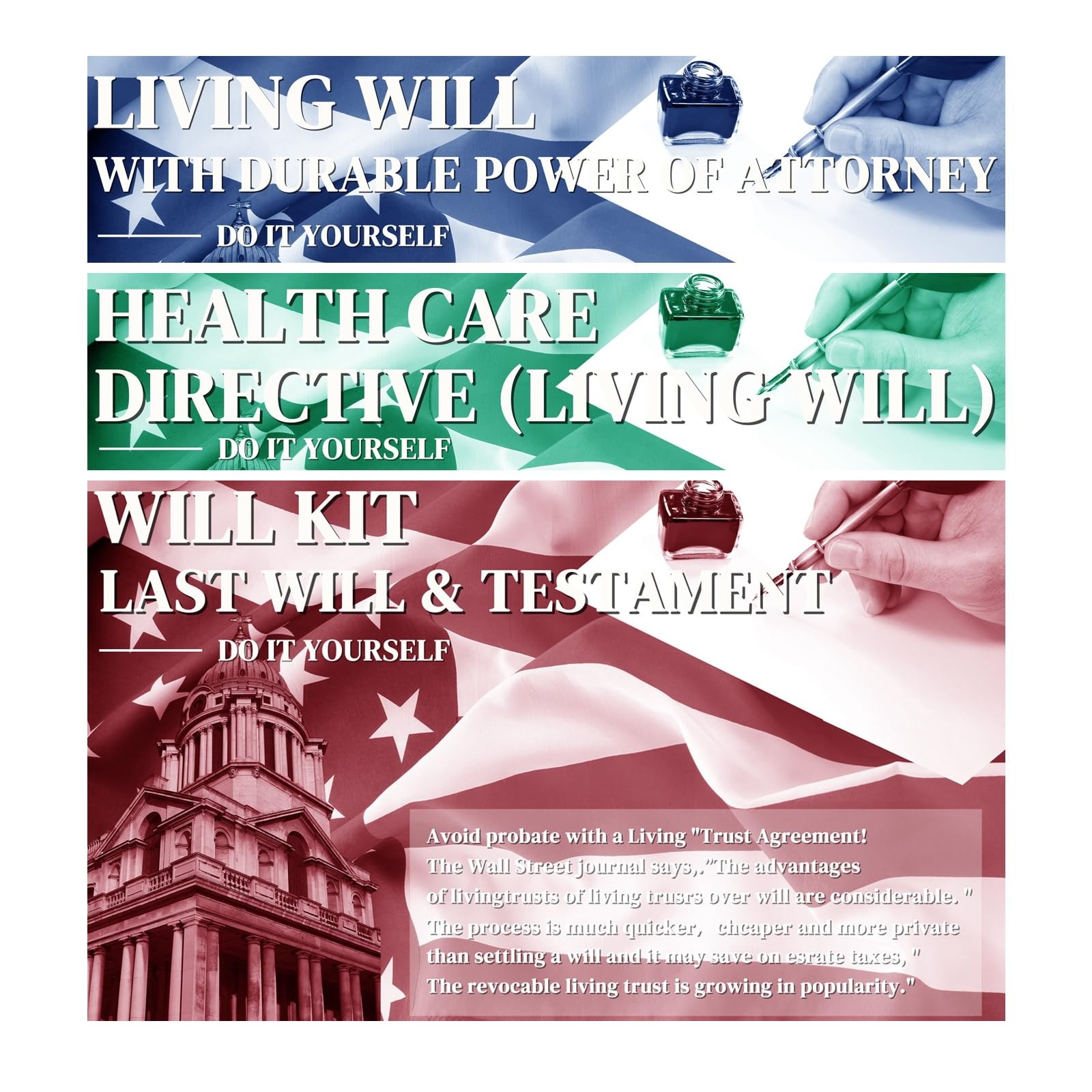 Legal Forms Kit Estate Planning Documents Durable Power Healthcare Directive Wil