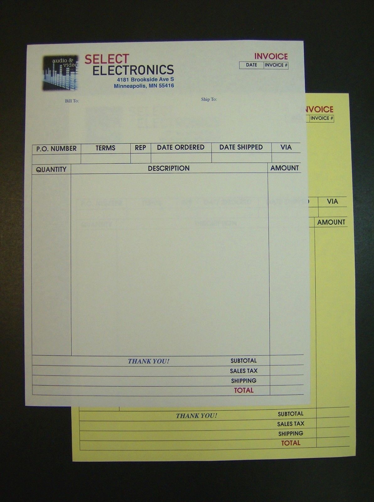 Printed Full Color Carbonless 2-Part Custom Forms NCR Sets, 8.5″ x 11″ 4C