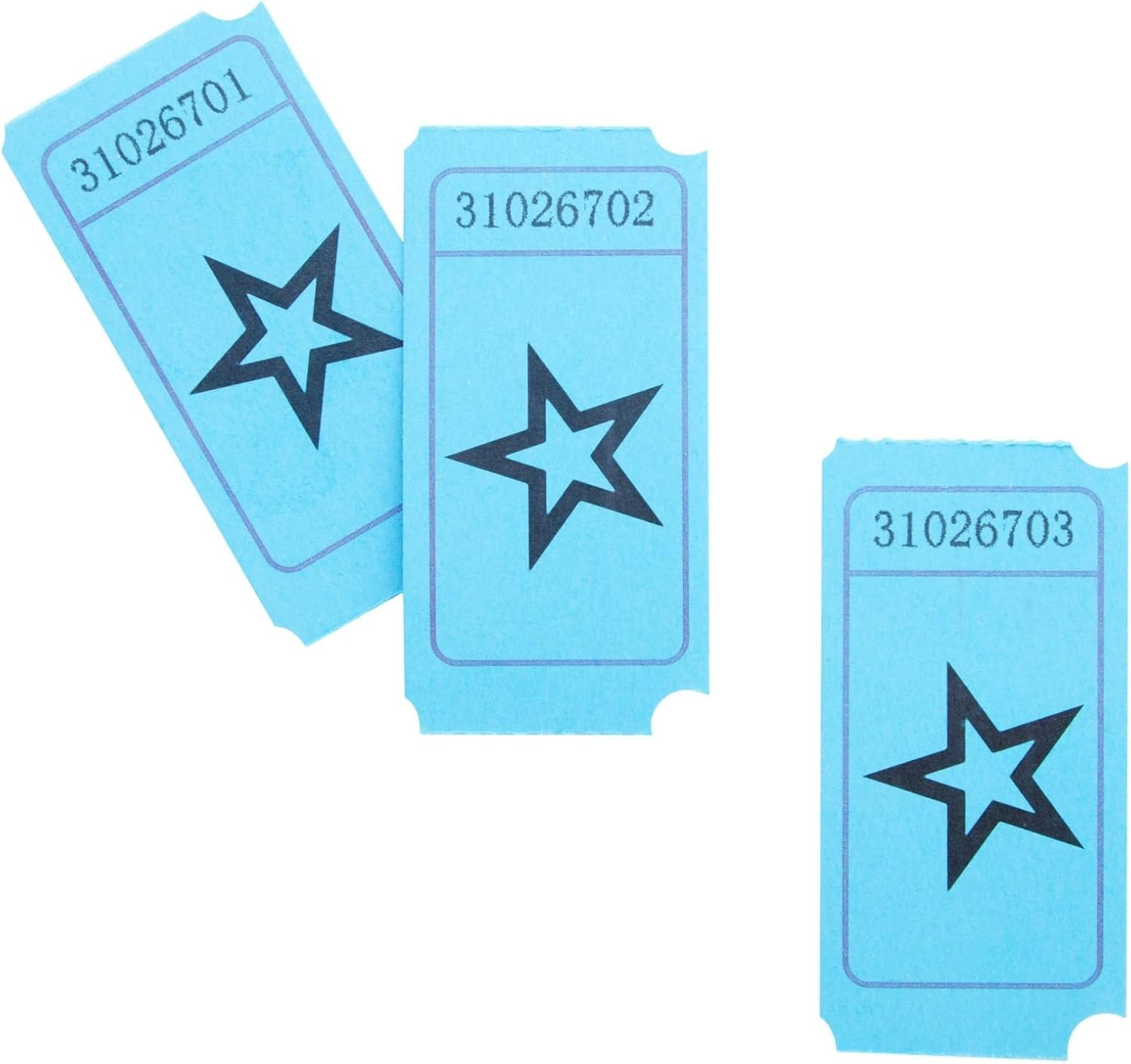 Raffle Tickets Roll – 2000-Count Blue Vintage Star – Perforated Stub Roll of Tic